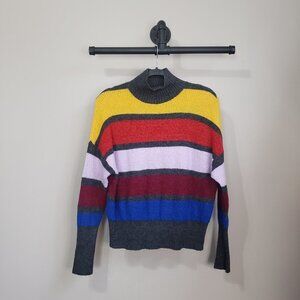 Express Mock Neck Multicolor Stretch Sweater Size XS